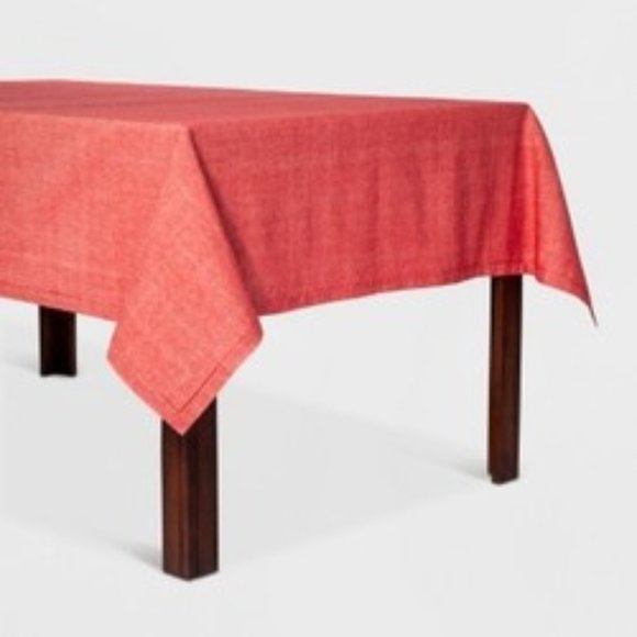 Threshold Other - Chambray Hemstitch Tablecloth Red - 1005